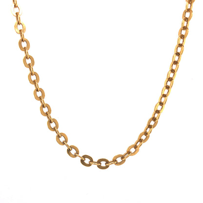 24 Inch Mid-Century Chain Necklace in 18k Yellow Gold