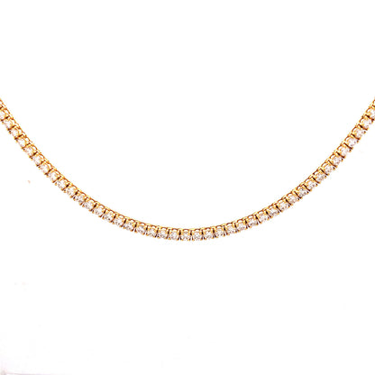 6.20 Diamond Tennis Necklace in 18k Yellow Gold