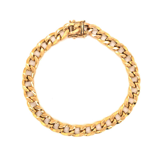 Men's Cuban Link Chain Bracelet in 14k Yellow Gold