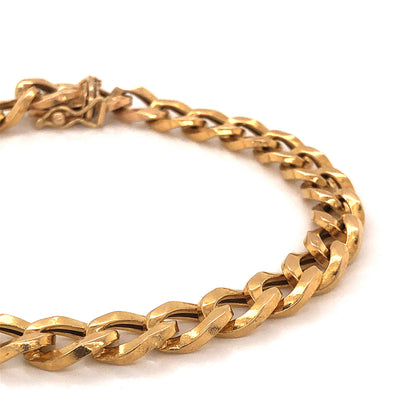 Men's Cuban Link Chain Bracelet in 14k Yellow Gold