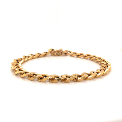 Men's Cuban Link Chain Bracelet in 14k Yellow Gold