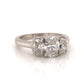 Three Stone Oval Cut Diamond Engagement Ring in 14k White Gold