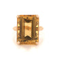 Emerald Cut Citrine Cocktail Ring in 14k Yellow Gold