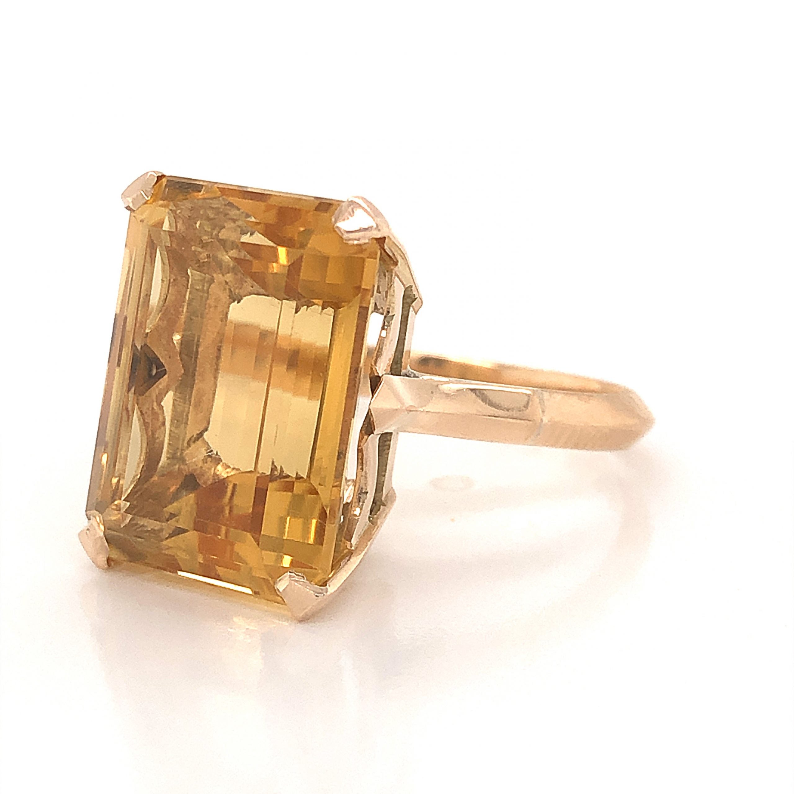 Citrine cocktail deals ring emerald cut