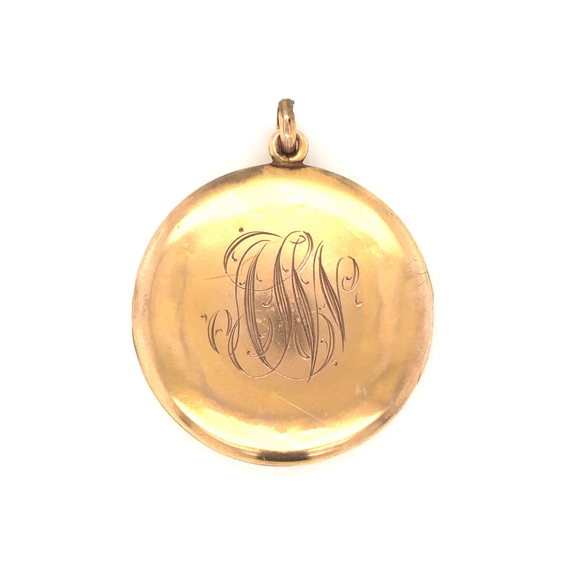 Art Nouveau Diamond Locket in 14k Yellow Gold