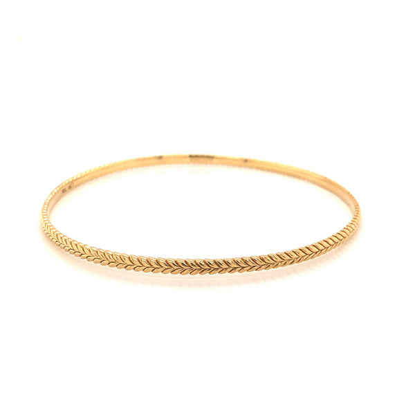 Textured Bangle Bracelet in 18k Yellow Gold – Filigree Jewelers