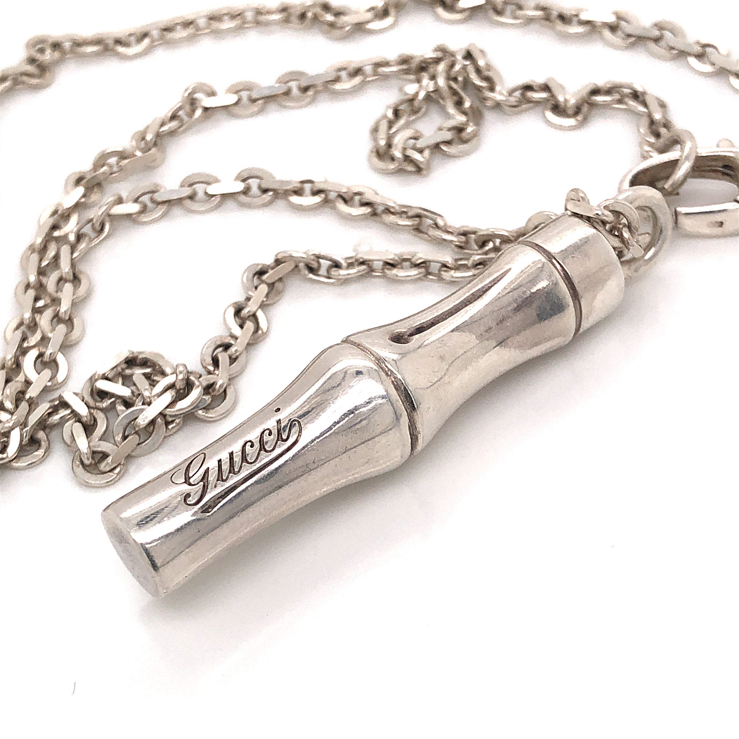 Gucci Bamboo Pendant Necklace in Sterling Silver - Filigree Jewelers