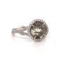 Rustic Round Diamond Halo Ring in 18k White Gold