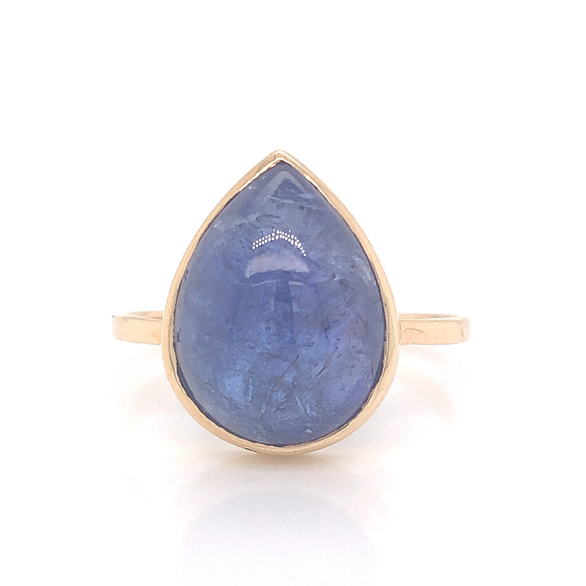 Bezel Set Tanzanite Ring in 14k Yellow Gold