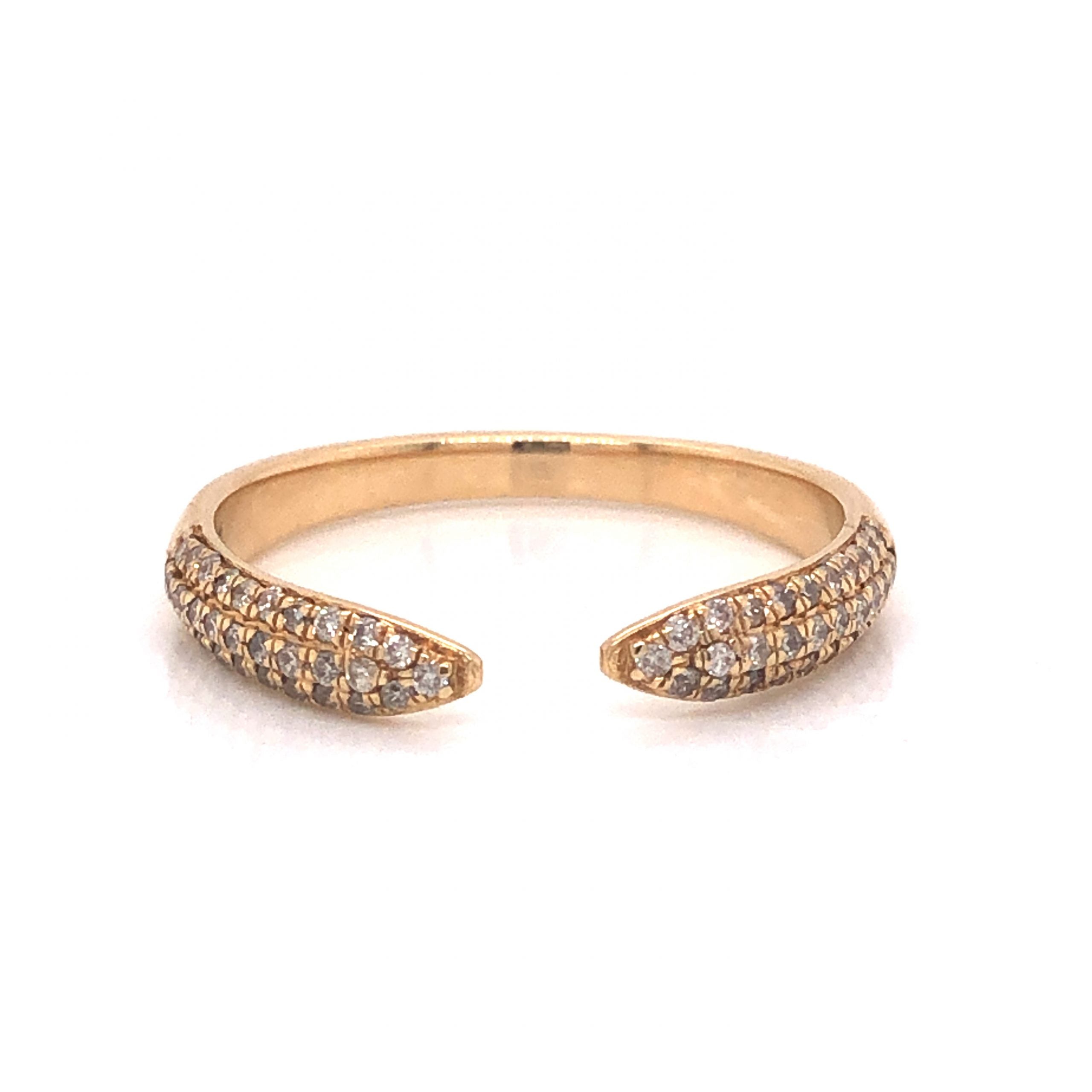 Open Pave Diamond Stacking Ring in 14k Yellow Gold Filigree Jewelers