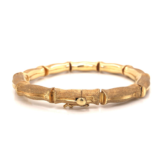 Flexible Bamboo Bangle Bracelet in 18k Yellow Gold