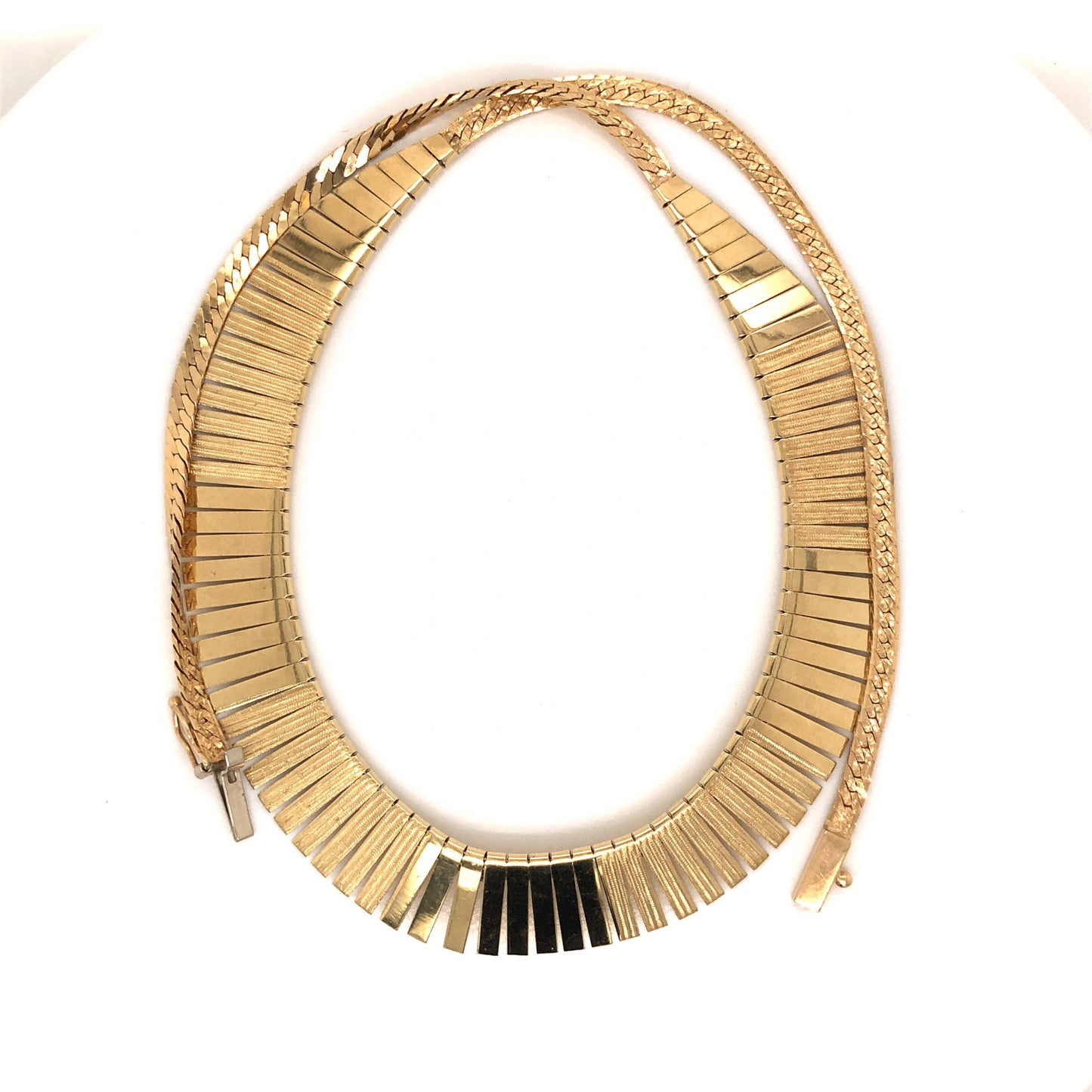 Mid-Century Collar Necklace in 14k Yellow Gold