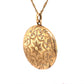 Victorian Engraved Round Locket Necklace in 14k Yellow Gold