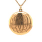 Victorian Engraved Round Locket Necklace in 14k Yellow Gold