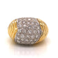 Textured Pave Diamond Cocktail Ring 18k Yellow Gold