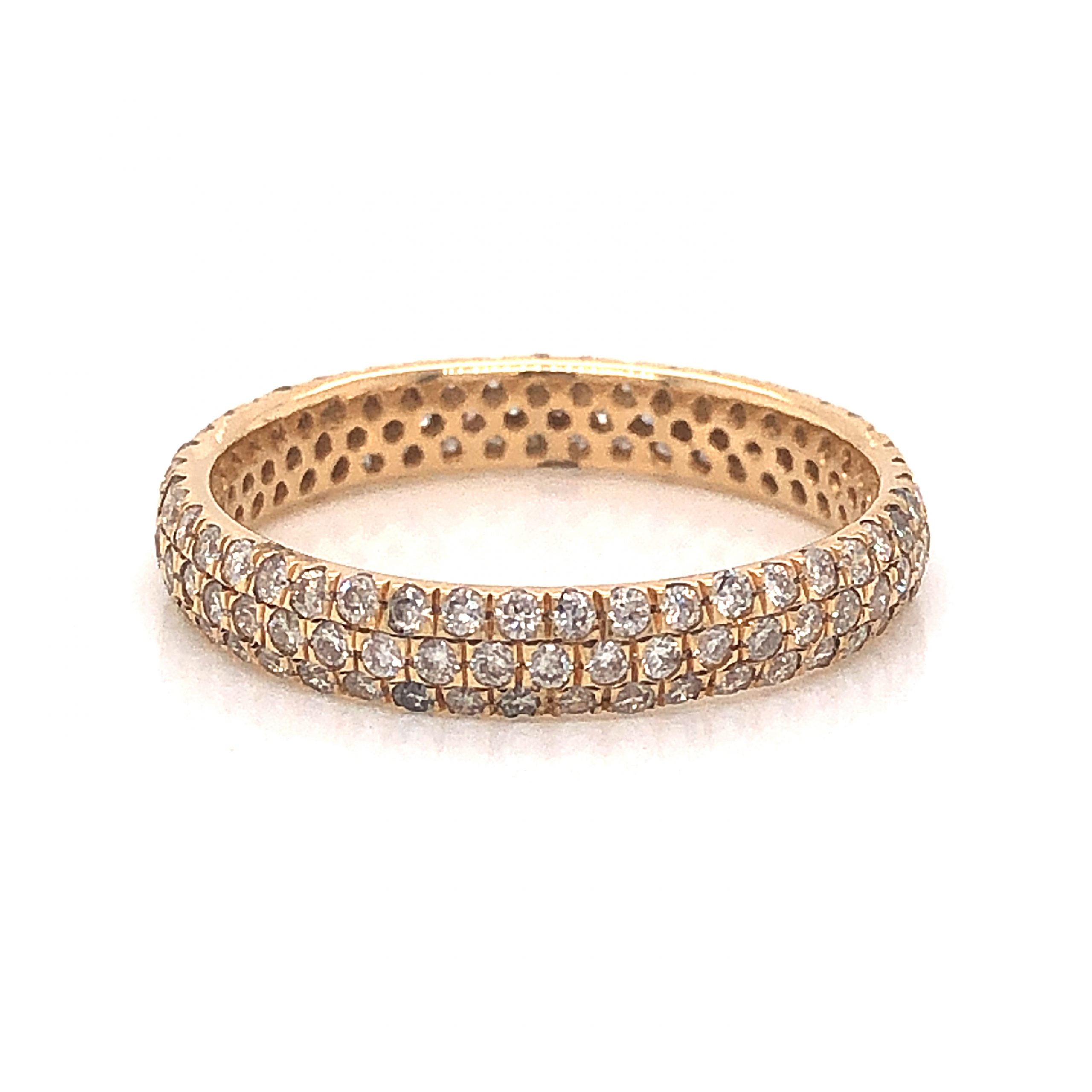 Pave Diamond Eternity Band in 14k Yellow Gold - Filigree Jewelers