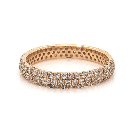 Pave Diamond Eternity Band in 14k Yellow Gold