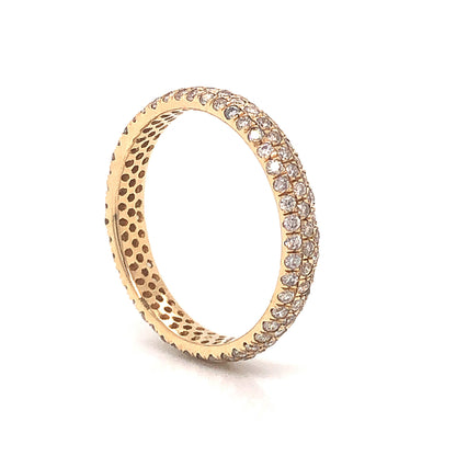 Pave Diamond Eternity Band in 14k Yellow Gold