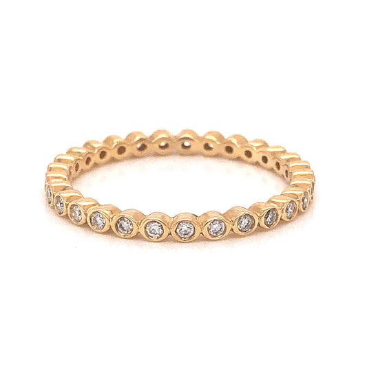 Bezel Set Eternity Diamond Band in 14k Yellow Gold