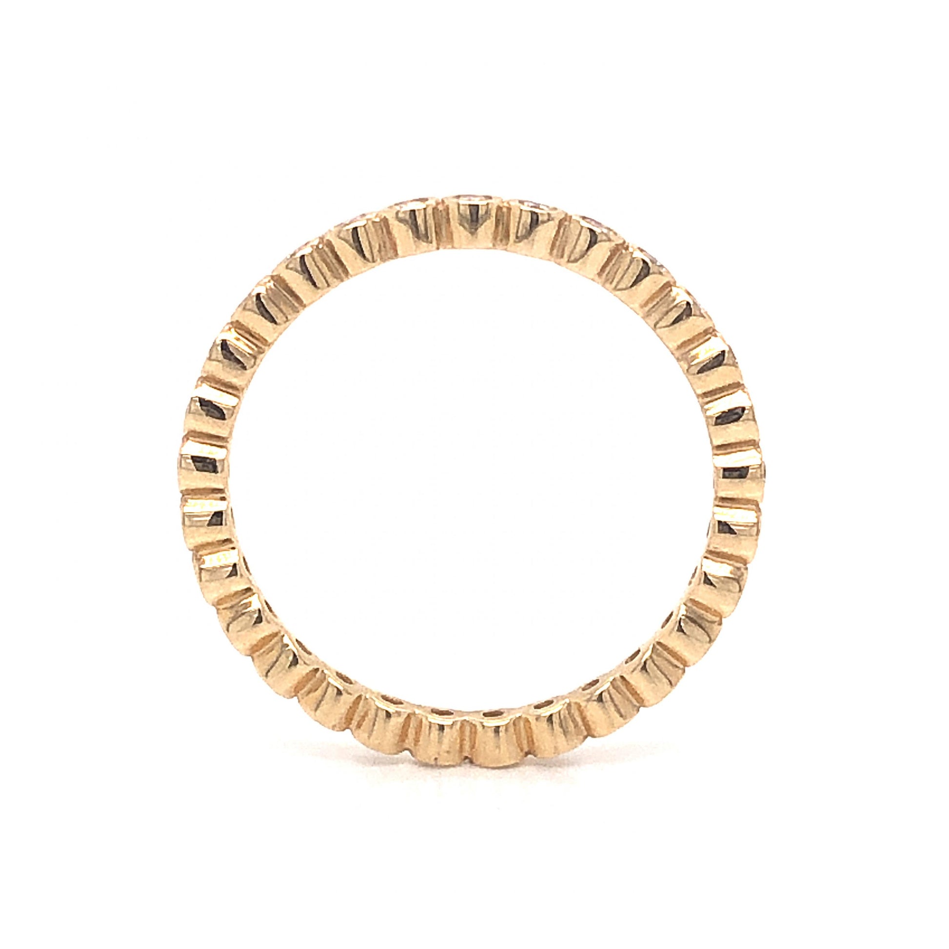 Bezel Set Eternity Diamond Band in 14k Yellow GoldComposition: 14 Karat Yellow Gold Ring Size: 6.5 Total Diamond Weight: .32ct Total Gram Weight: 1.6 g Inscription: 14k .32 ct
      