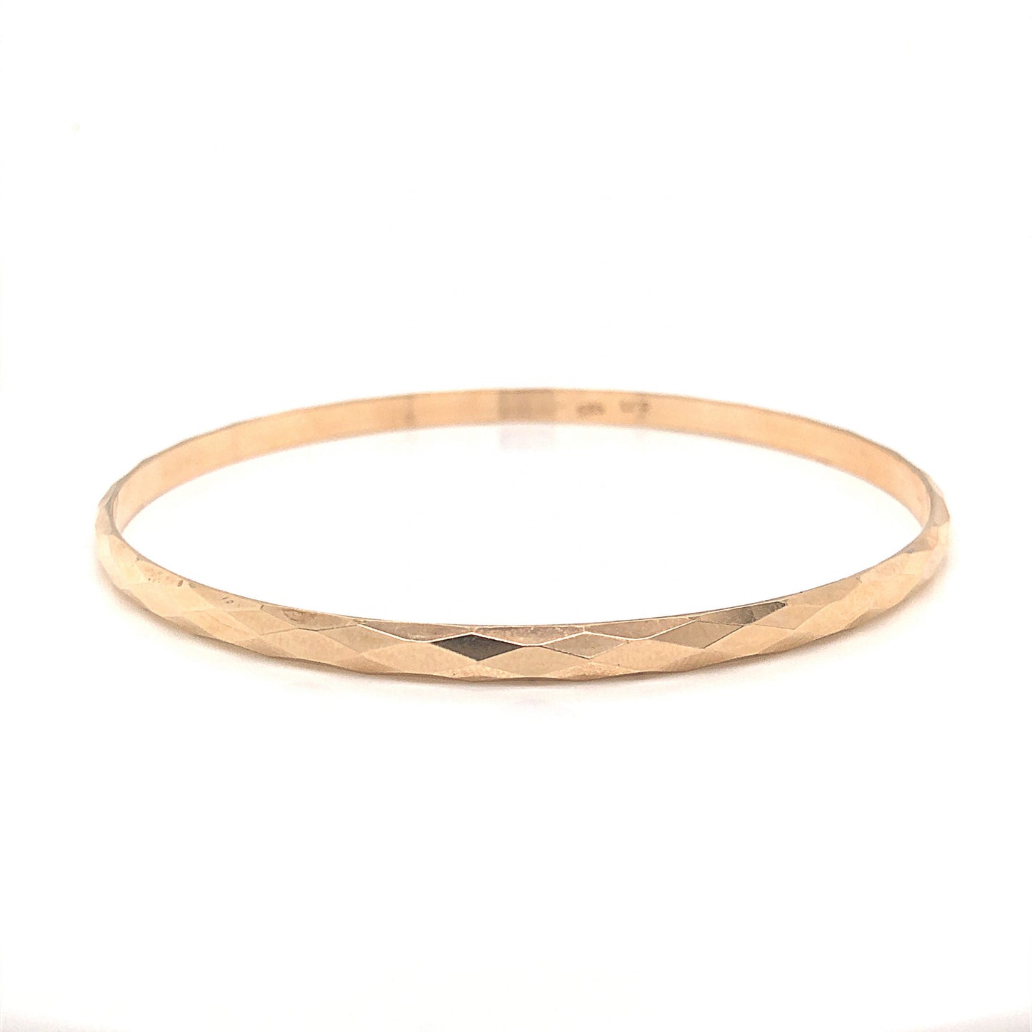 Faceted Bangle Bracelet in 14k Yellow Gold