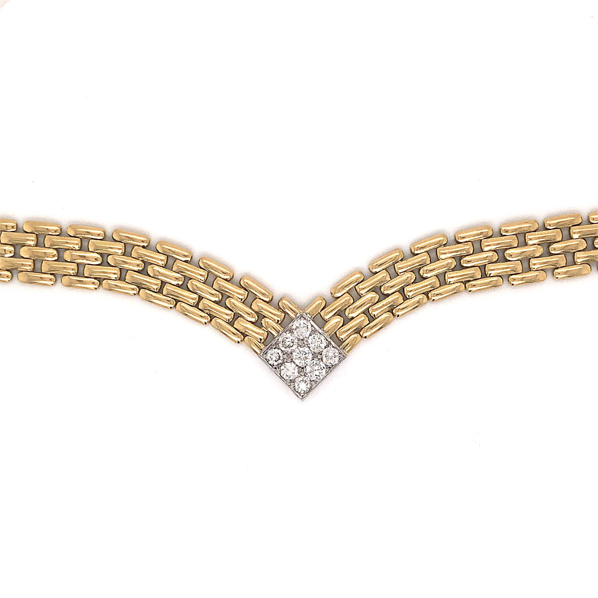 Diamond Cluster Collar Necklace in 18k Yellow Gold