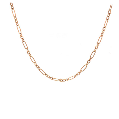 Art Deco Paperclip Chain Necklace in 14k Yellow Gold
