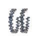 Staggered Sapphire Hoop Earrings in Sterling Silver