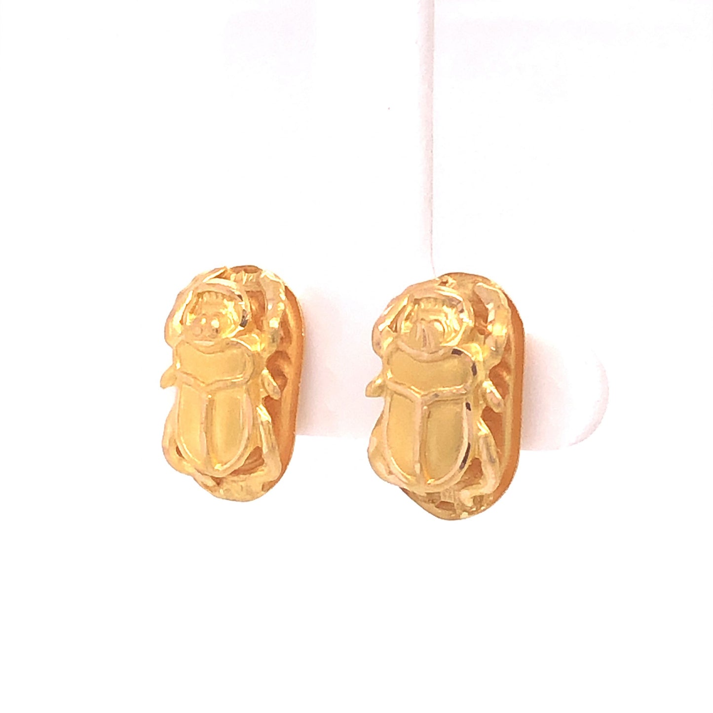 Scarab Beetle Stud Earrings in 18k Yellow Gold
