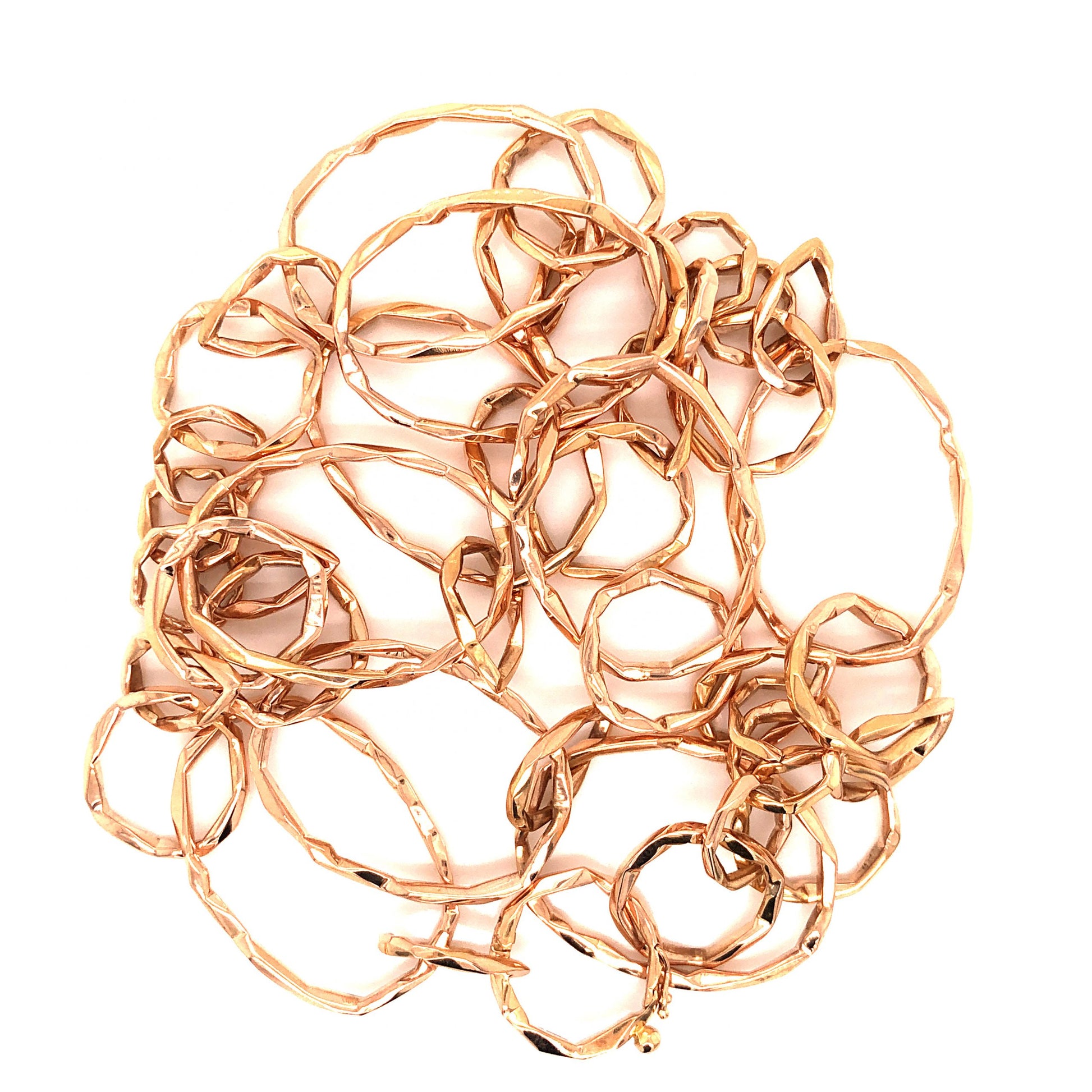 Mimi So Hammered Chain Link Necklace in 18k Rose GoldComposition: 18 Karat Rose GoldTotal Gram Weight: 88.1 gInscription: 750 1441912 mimi so 