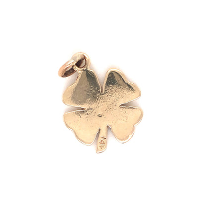 Four Leaf Clover Charm Pendant in 14k Yellow Gold