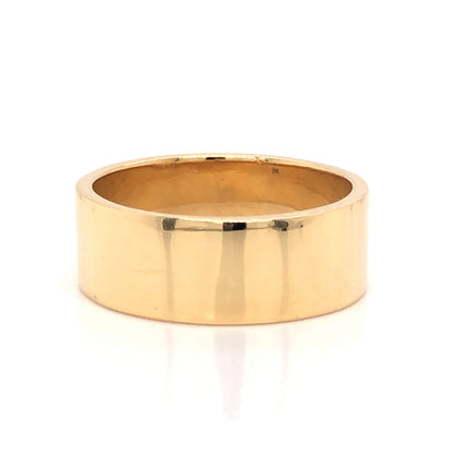 Men's Polished Flat Edge Wedding Band in 18k Yellow Gold