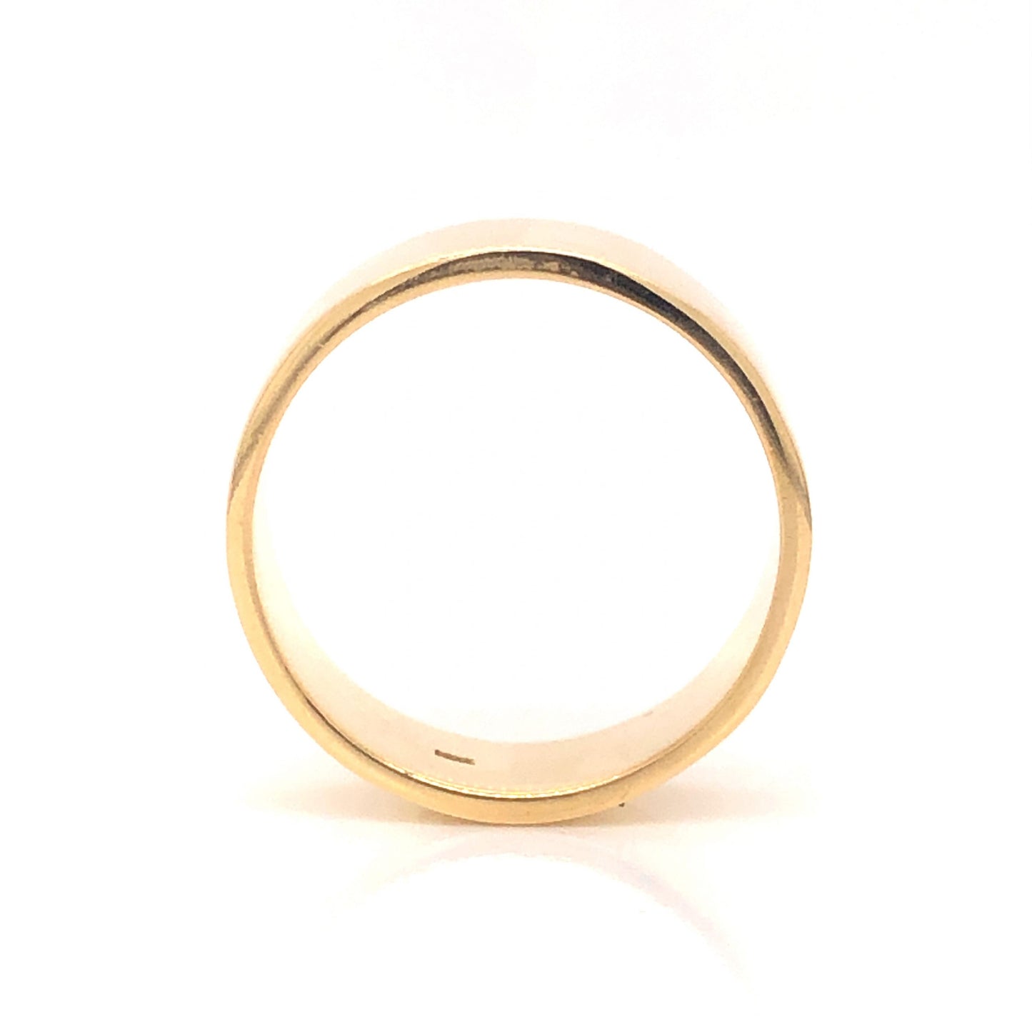 Men's Polished Flat Edge Wedding Band in 18k Yellow Gold