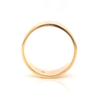 Men's Polished Flat Edge Wedding Band in 18k Yellow Gold