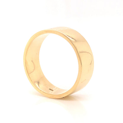 Men's Polished Flat Edge Wedding Band in 18k Yellow Gold