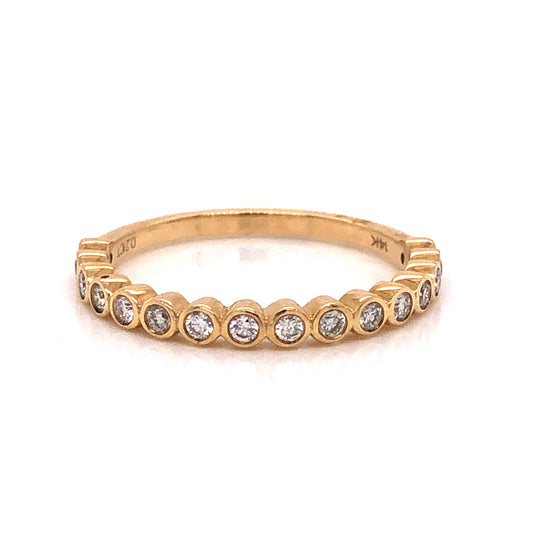 Half Eternity Bezel Set Diamond Band in 14k Yellow Gold