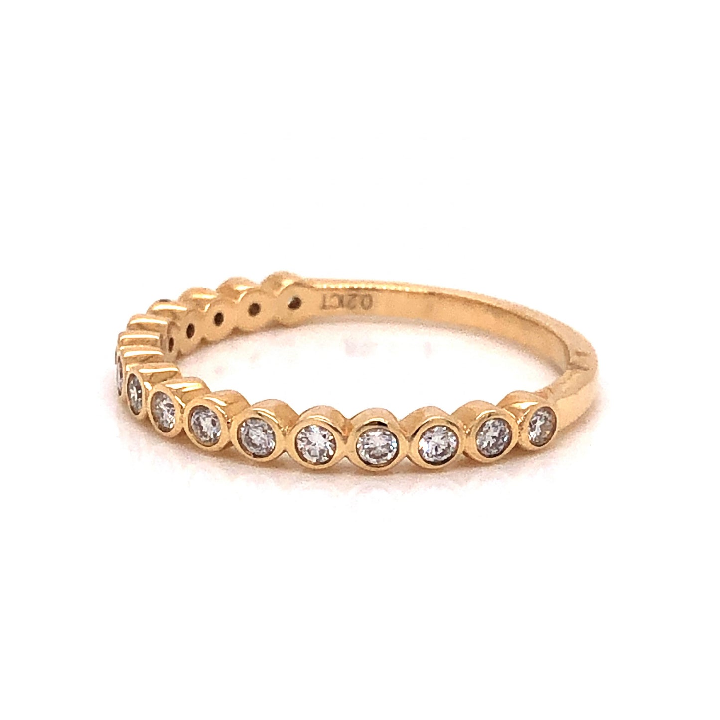 Bezel Set Half Eternity Diamond Band in 14k Yellow Gold