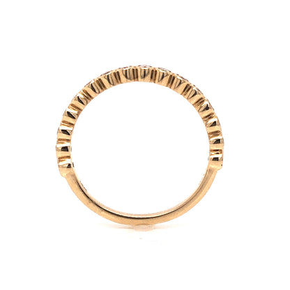 Bezel Set Half Eternity Diamond Band in 14k Yellow Gold