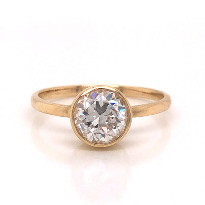 1.23 Bezel Set Diamond Engagement Ring in 14k Yellow Gold