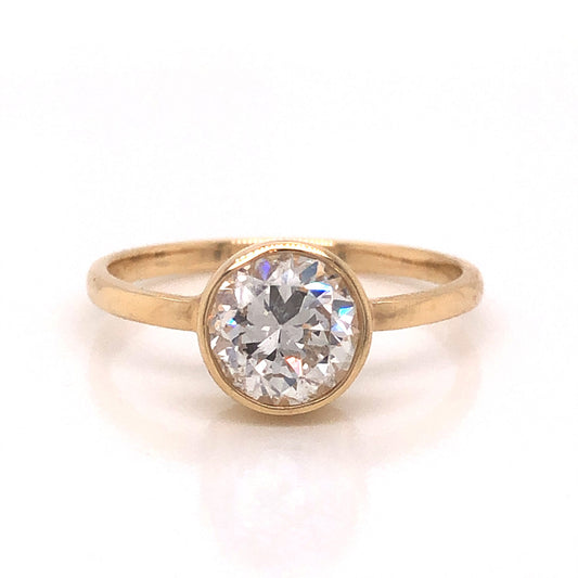 1.23 Bezel Set Diamond Engagement Ring in 14k Yellow Gold