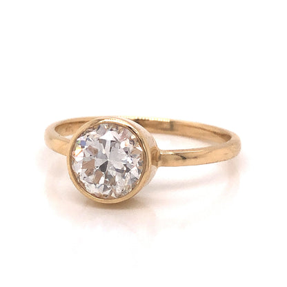 1.23 Bezel Set Diamond Engagement Ring in 14k Yellow Gold