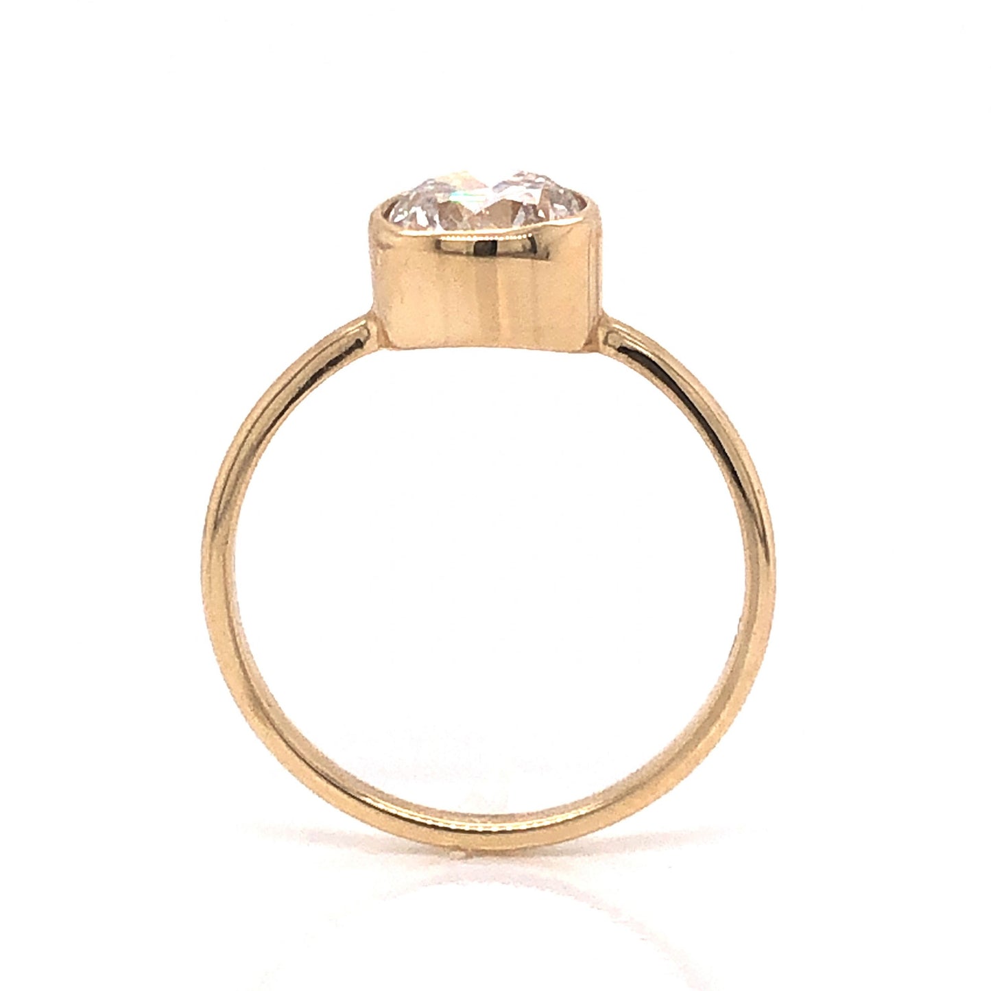 1.23 Bezel Set Diamond Engagement Ring in 14k Yellow Gold