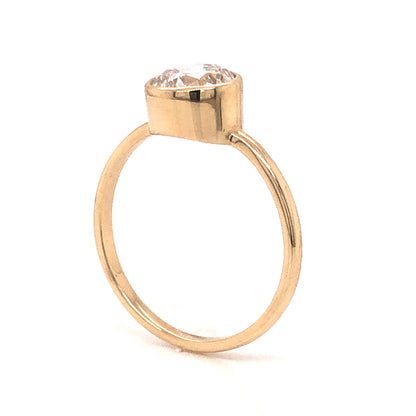 1.23 Bezel Set Diamond Engagement Ring in 14k Yellow Gold