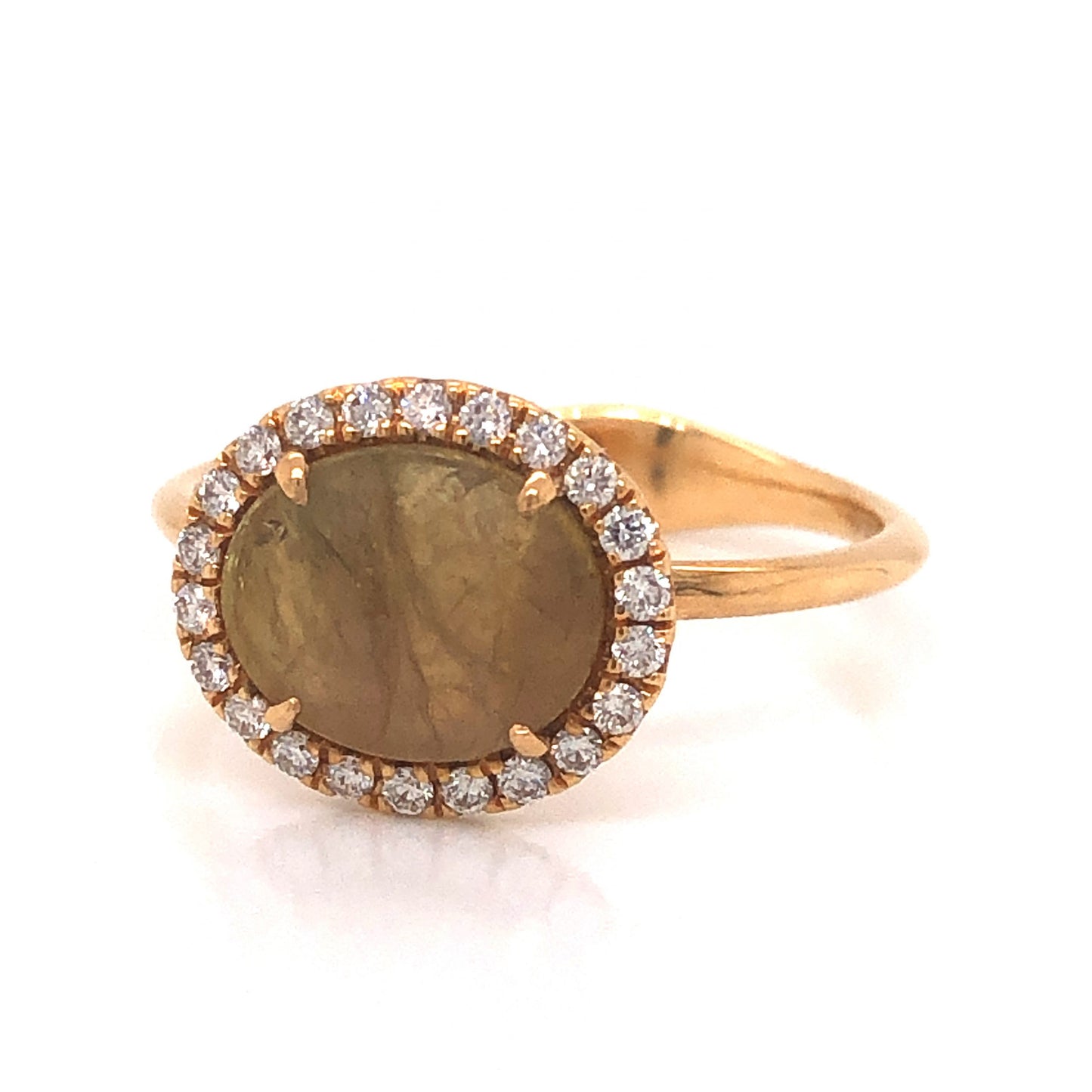 Golden Rustic Diamond Engagement Ring in 18k