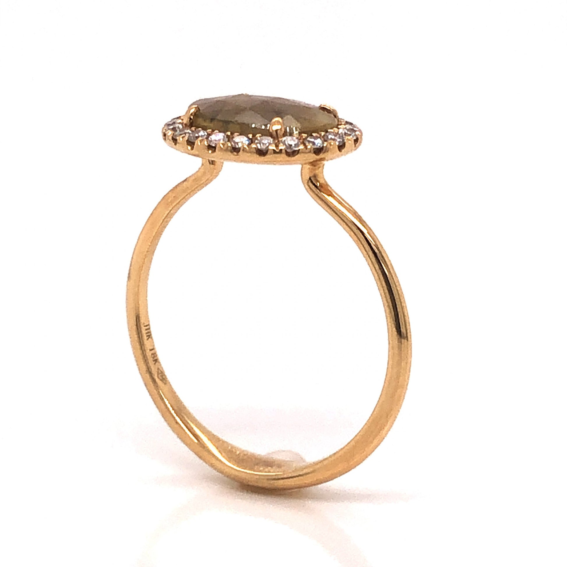 Golden Rustic Diamond Engagement Ring in 18k