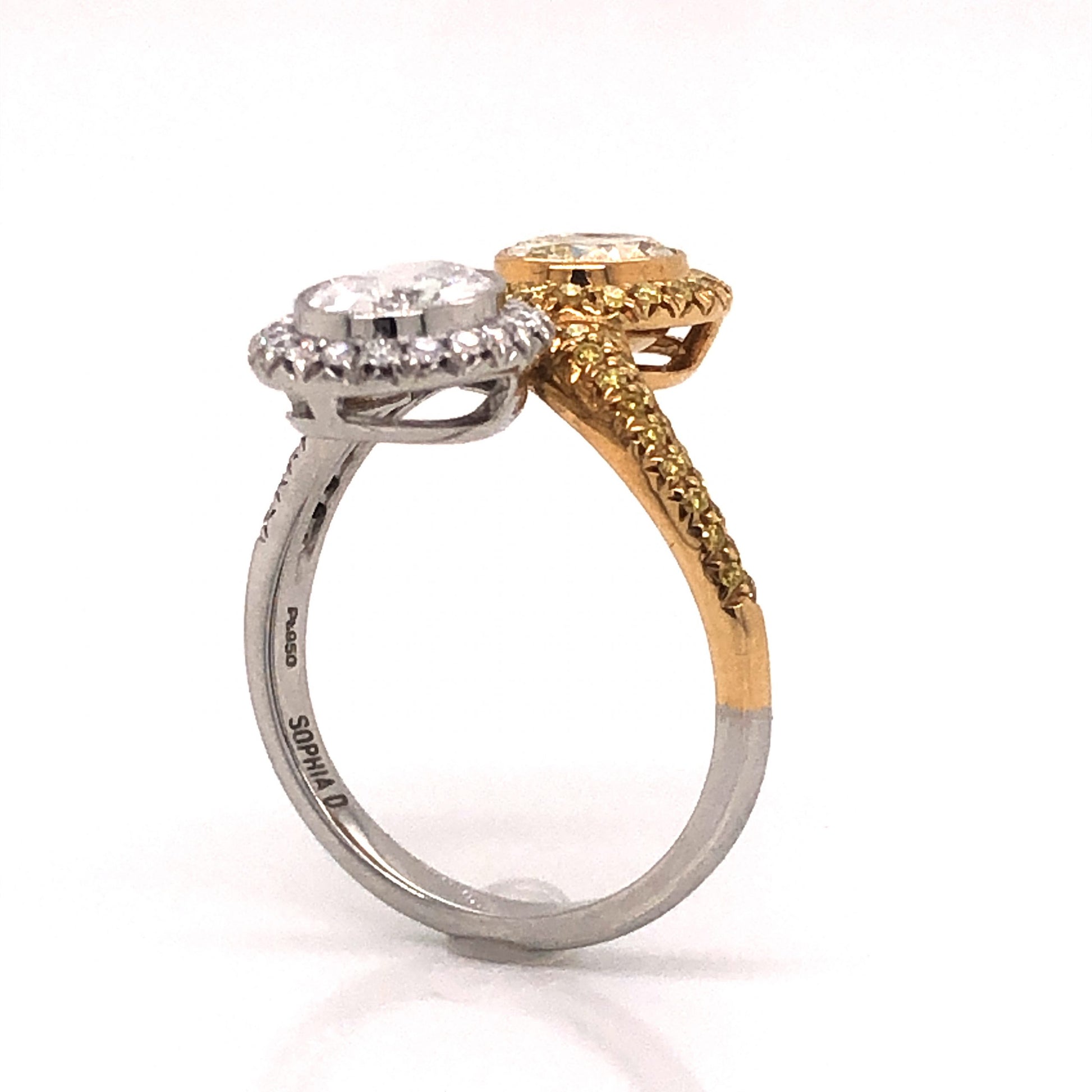 Yellow Diamond Toi Et Moi Ring in 18k Gold & Platinum