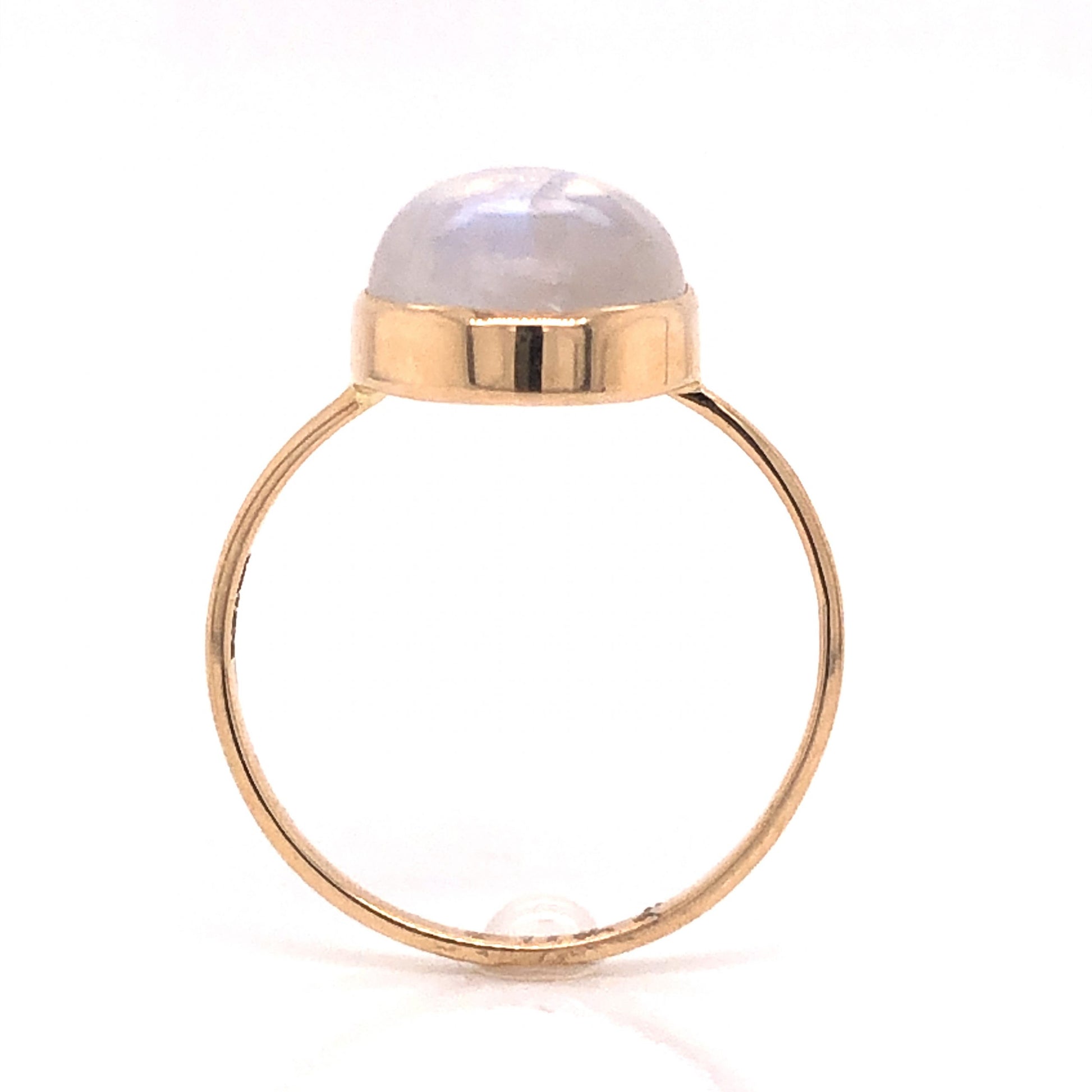 Bezel Set Moonstone Ring in 14k Yellow Gold