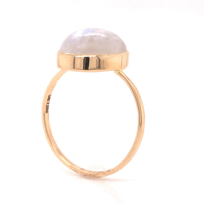 Bezel Set Moonstone Ring in 14k Yellow Gold