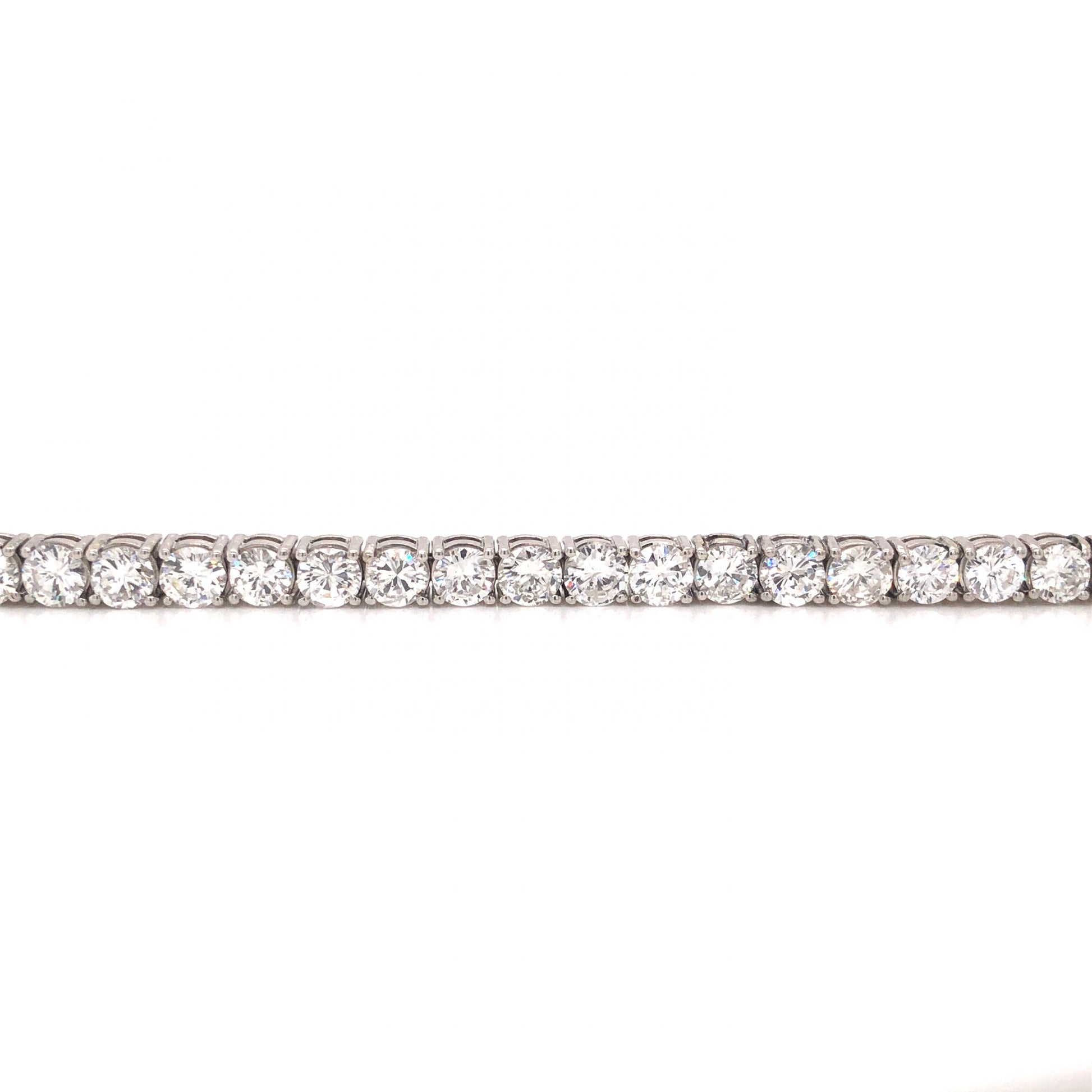 13 Carat Diamond Tennis Bracelet in 14k White GoldComposition: 14 Karat White GoldTotal Diamond Weight: 12.94 ctTotal Gram Weight: 19.6 g