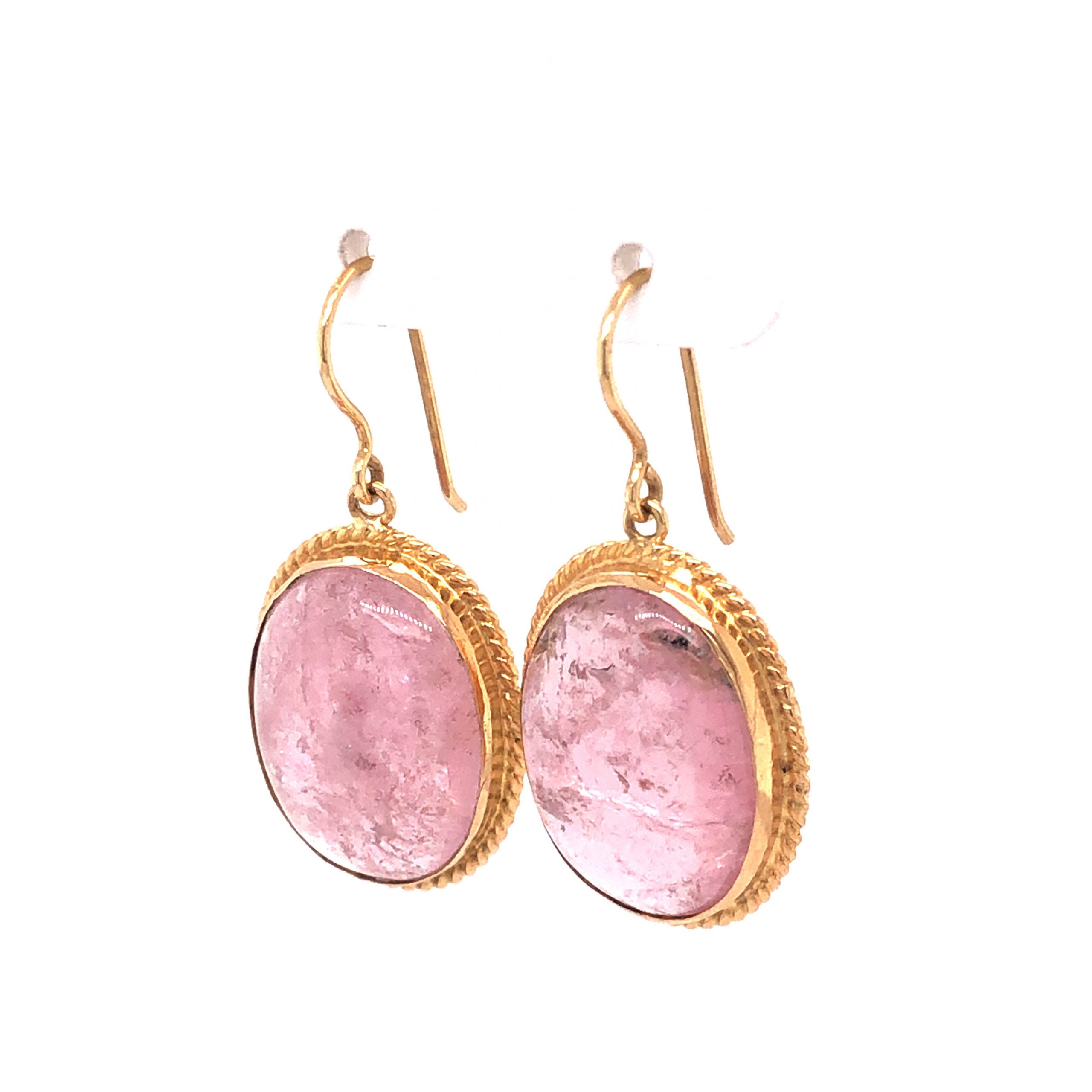 Pink tourmaline earrings yellow gold sale